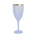 TACA VINHO CRISTAL TRANSL BASE DOURADA 01PCT X 05UN X 160ML